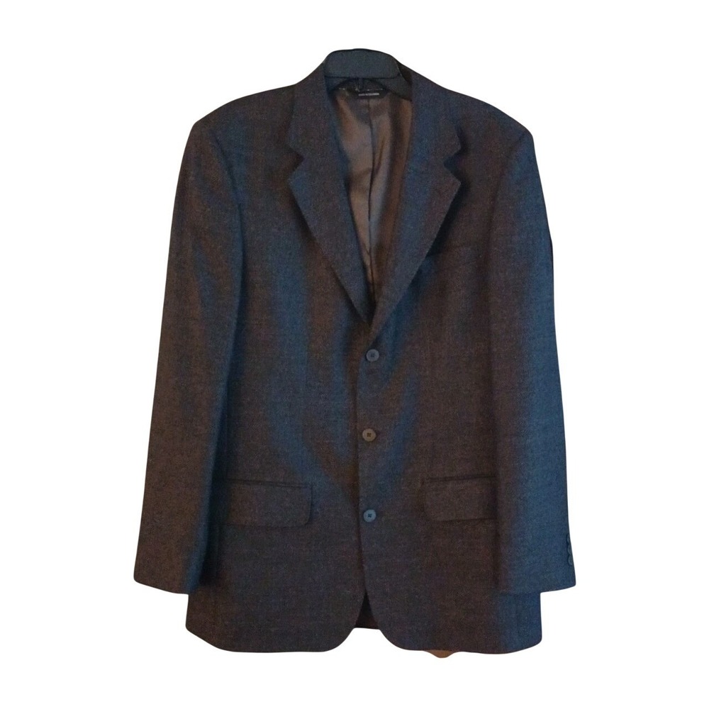 Structure Mens 42L Blazer Jacket 100% Wool‎ Brown 3 Button Sport Coat